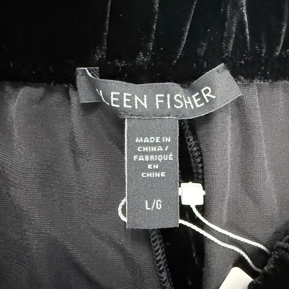 Eileen Fisher Womens Size Large Black Silk Wide Ankle Pleat Pants NWT - Picture 3 of 6